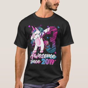 3 Jahre alt Einhorn Dabbing 3. Geburtstag Mädchen  T-Shirt