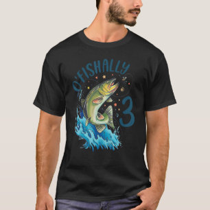 3 Jahre alt Fischen Geburtstag 3. Bass Fish Kids B T-Shirt