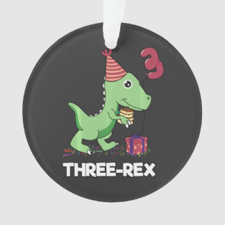 3 Jahre alt Geburtstag Junge Dinosaurier Drei Rex  Ornament