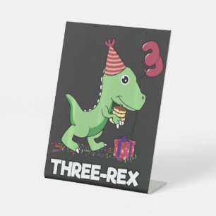 3 Jahre alt Geburtstag Junge Dinosaurier Drei Rex Sockelschild