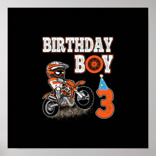 3 Jahre alt Kind - Geburtstagskind - Dirt Bike - M Poster