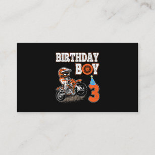 3 Jahre alt Kind - Geburtstagskind - Dirt Bike - M Visitenkarte