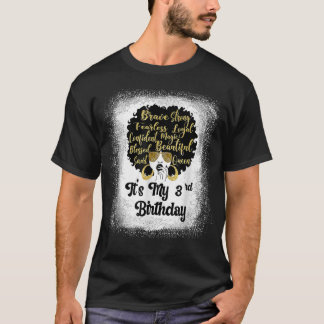 3 Jahre alt Leopard Melanin Girl Es ist mein Gebur T-Shirt