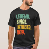 3 Jahre alte Legende seit Oktober 2019 3. Birthda T-Shirt (Vorderseite)