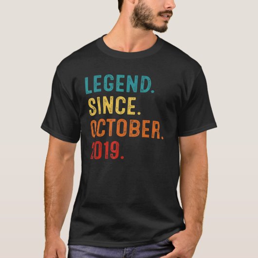 3 Jahre alte Legende seit Oktober 2019 3. Birthda T-Shirt (Vorderseite)