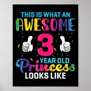 3 Jahre alte Prinzessin Geburtstag Zitat 3. Geburt Poster