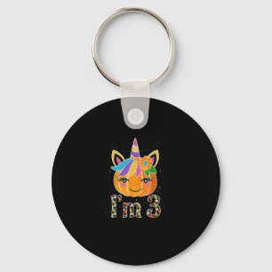 3 Jahre alter Einhorn Pumpkin Niedliches Design Ge Schlüsselanhänger