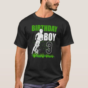 3 Jahre alter Fußball Geburtstagsparty Thema 3. T-Shirt