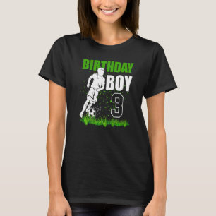 3 Jahre alter Fußball Geburtstagsparty Thema 3. T-Shirt