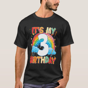 3 Jahre alter Geburtstagsmädchen Regenbogen für Mä T-Shirt