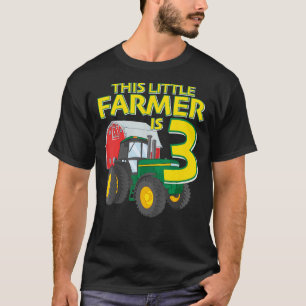 3 Jahre alter grüner Bauernhof Traktor Geburtstags T-Shirt