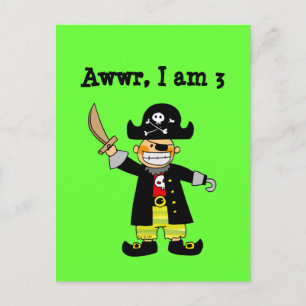3 Jahre alter Piratenjunge Postkarte