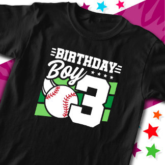 3 Jahre altes Baseball Party Thema 3. Geburtstag J T-Shirt