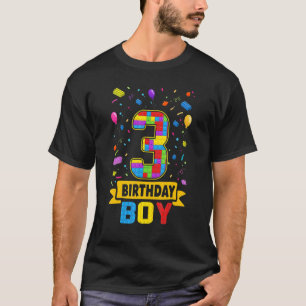 3 Jahre altes Gebäude blockiert 3. Geburtstag Boy T-Shirt