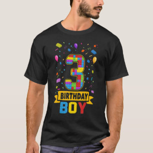 3 Jahre altes Gebäude blockiert 3. Geburtstag Boy  T-Shirt