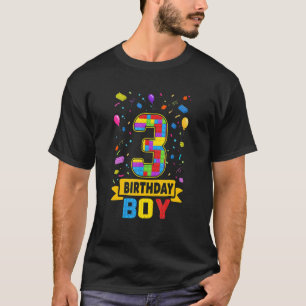 3 Jahre altes Gebäude blockiert 3. Geburtstag Boy  T-Shirt