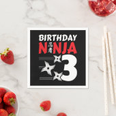 3 Jahre altes Ninja Party Sterne Kinder 3. Geburts Serviette (Beispiel)
