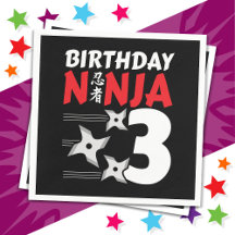 3 Jahre altes Ninja Party Sterne Kinder 3. Geburts