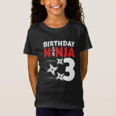 3 Jahre altes Ninja Party Sterne Kinder 3. Geburts T-Shirt (Vorderseite)
