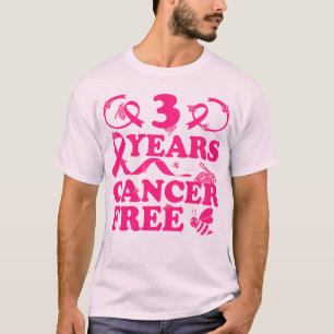 3 Jahre Brustkrebs-freies Überleben von Ribbon-Bie T-Shirt