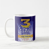 3 Jahre Erholung CUSTOM Jahrestag kühne Zahl Kaffeetasse (Links)