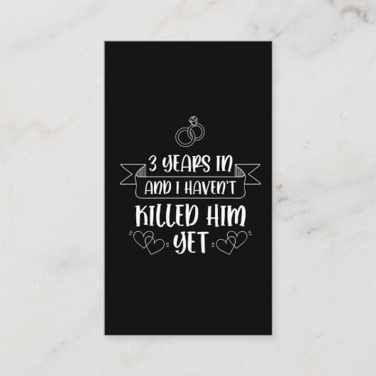 3 Jahre Husband Ehefrau 3. Hochzeitstag Visitenkarte (Vorderseite)