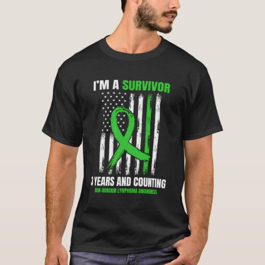 3 Jahre Krebs freie Non-Hodgkins Lymphoma Survivor T-Shirt (Vorderseite)