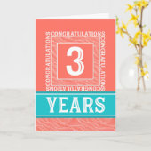 3 Jahre Mitarbeiterjubiläum - dekorativ Karte (Gelbe Blume)