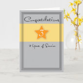 3 Jahre Mitarbeiterjubiläum, Service Star Karte (Gelbe Blume)