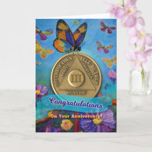 3 Jahre OM Jubiläum Münzschmetterlinge Blume