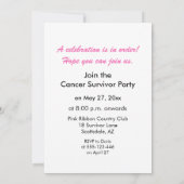 3 Jahre Party Einladung der Brustkrebserkrankung (Rückseite)