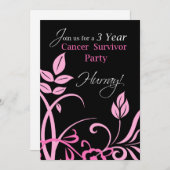 3 Jahre Party Einladung der Brustkrebserkrankung (Vorne/Hinten)