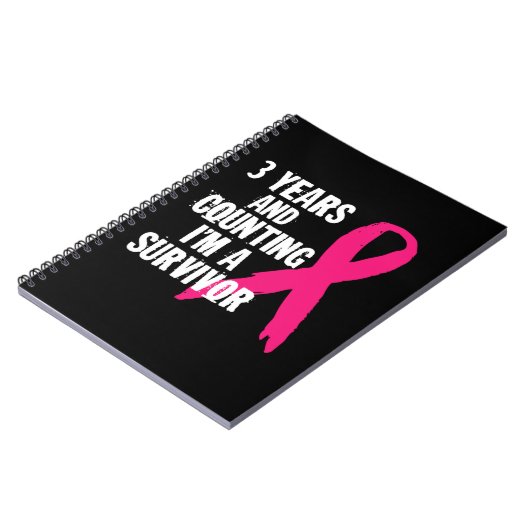 3 Jahre und Zählen Ich bin ein Überlebender Brustk Notizblock (Linke Seite)