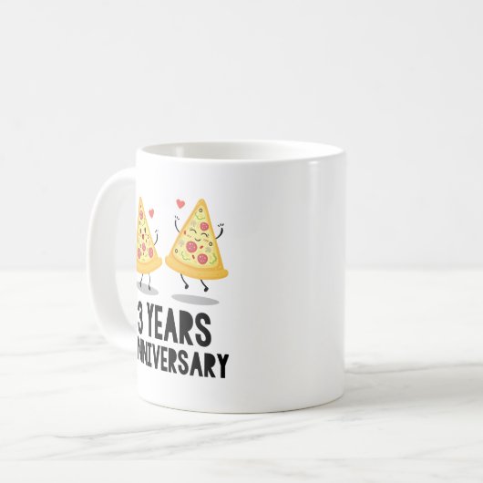 3. Jahrestag 3 Jahre Kaffeetasse (Vorderseite Links)