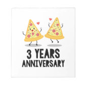 3. Jahrestag 3 Jahre Notizblock (Vorderseite)