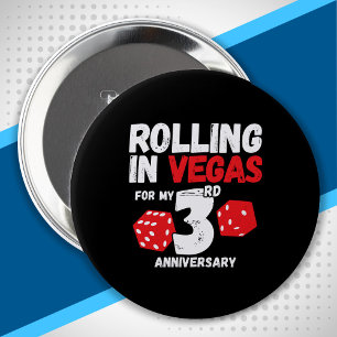 3. Jahrestag Verheiratet 3 Jahre Vegas-Jahrestag Button
