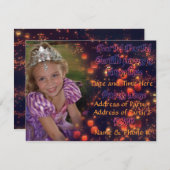3-jährig-Prinzessin Birthday Invites mit Rückseite Einladung (Vorne/Hinten)