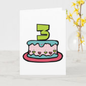 3-jährige Geburtstagstorte Karte (Gelbe Blume)