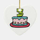 3-jährige Geburtstagstorte Keramikornament (Hinten)