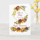3-jährige Jubiläumskarte Karte (Gelbe Blume)