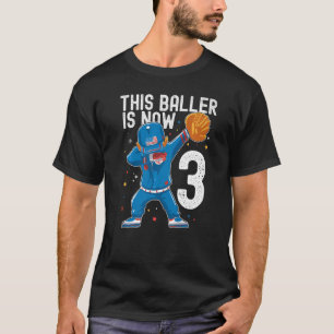 3-jähriger Baseball-Geburtstag 3. Ballspieler Tod T-Shirt