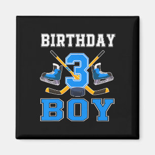 3-jähriger Geburtstagsjunge Eishockey 3. Party Magnet