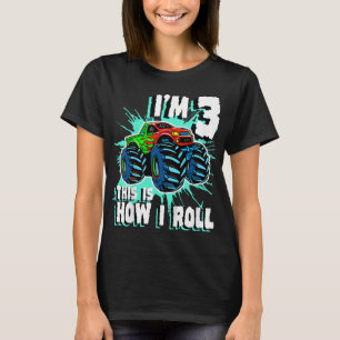 3-jähriges Monster Truck Geburtstagsparty 3. T-Shirt