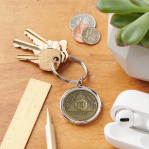 3-jähriges nüchternes Jubiläum Medallion Geschenk  Schlüsselanhänger