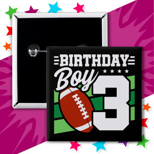 3-jähriges Party Thema 3. Geburtstag Junge Button