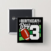 3-jähriges Party Thema 3. Geburtstag Junge Button (Vorne & Hinten)