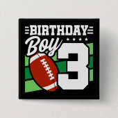 3-jähriges Party Thema 3. Geburtstag Junge Button (Vorderseite)