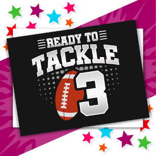 3-jähriges Tackle Football Party Kinder 3. Geburts Postkarte