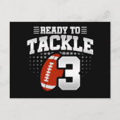 3-jähriges Tackle Football Party Kinder 3. Geburts Postkarte (Vorderseite)
