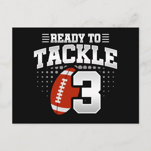 3-jähriges Tackle Football Party Kinder 3. Geburts Postkarte (Vorderseite)